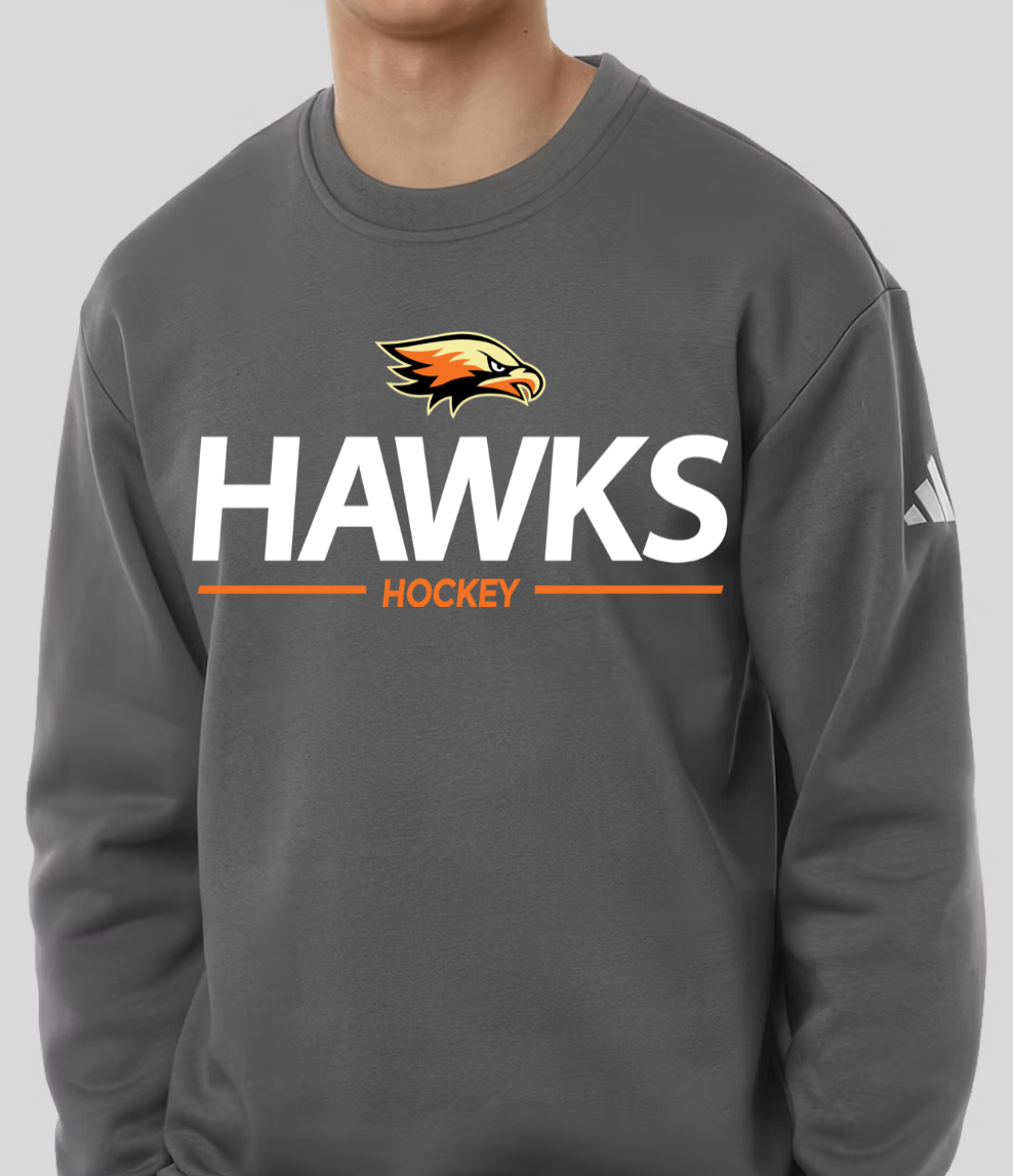 Hawks Adidas Fleece Rinkside Crewneck